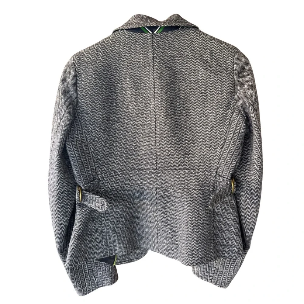 J. Crew Women's Wool Herringbone Blazer Jacket with Embroidered Detail Size 6 - Picture 9 of 12